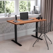 FLASH FURNITURE Electric Adjustable Standing Desk, 48"Wx24"D, Mahogany NAN-TG-2046-R-GG